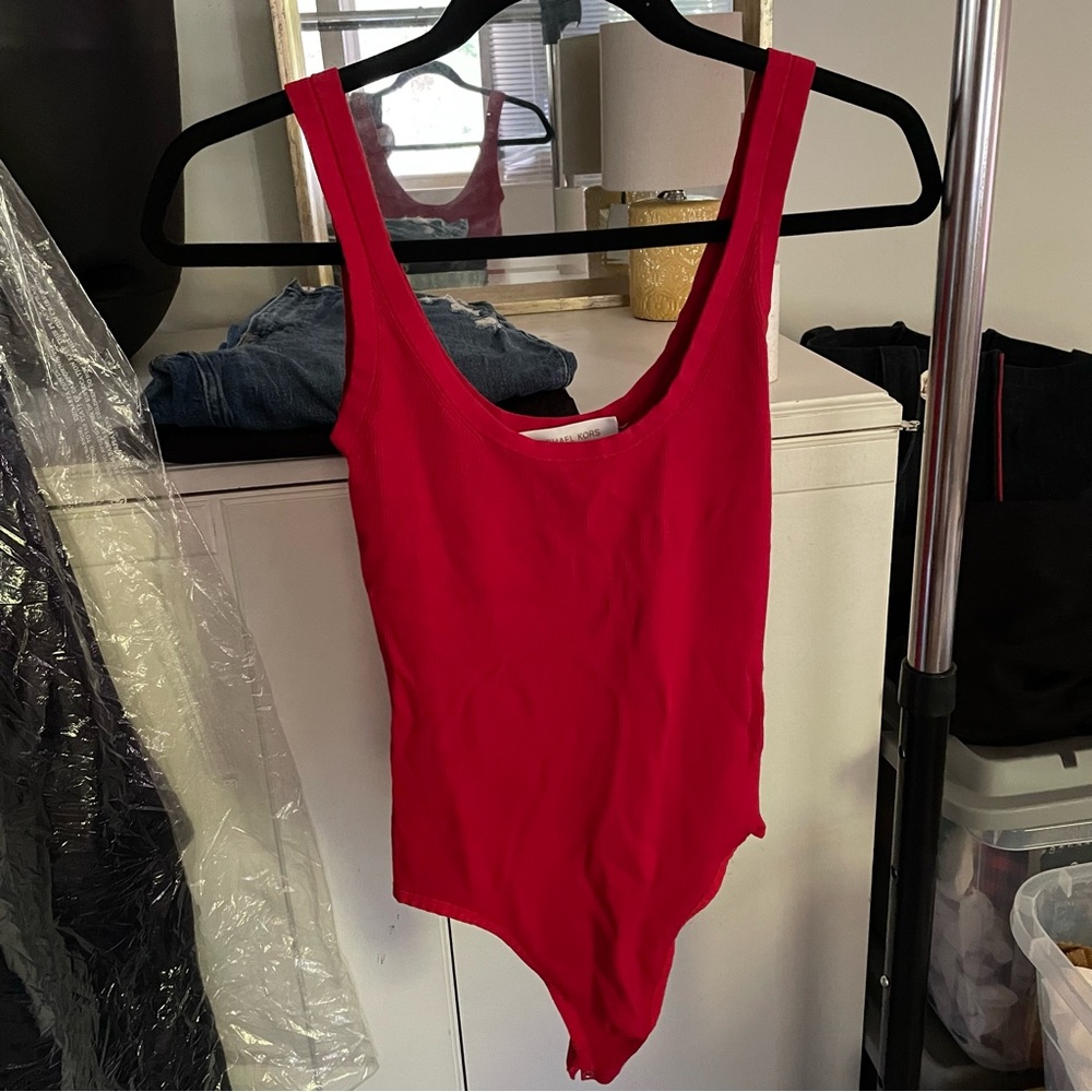 Michael Kors Collection red bodysuit